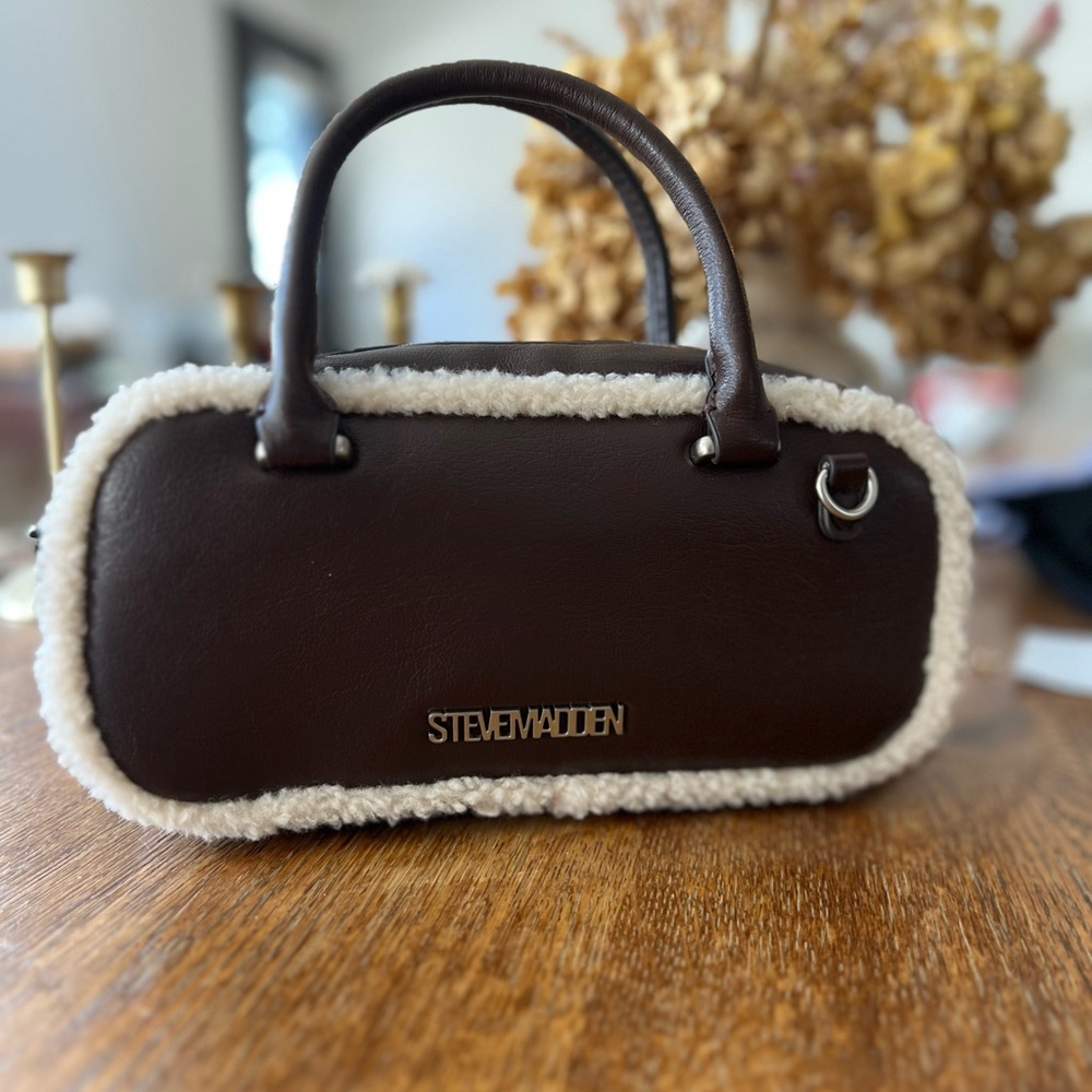 Steve Madden Dark Brown Shearling Bag